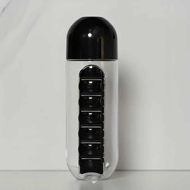 2-in-1 Water Bottle With Pill Box