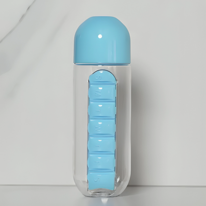 2-in-1 Water Bottle With Pill Box