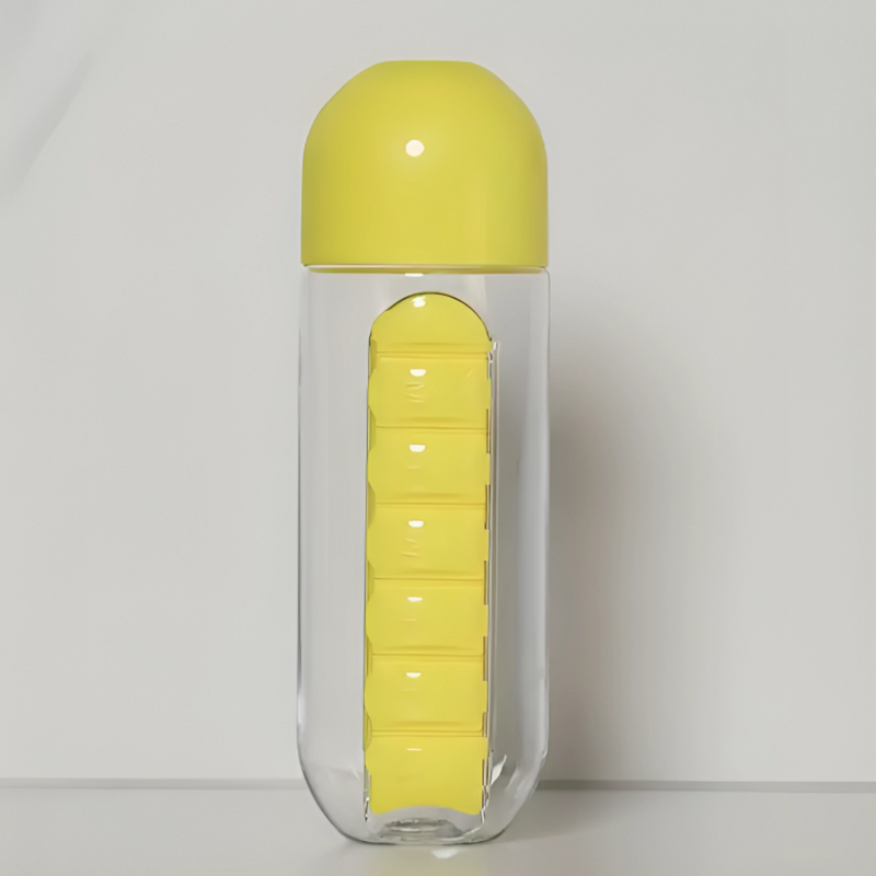 2-in-1 Water Bottle With Pill Box