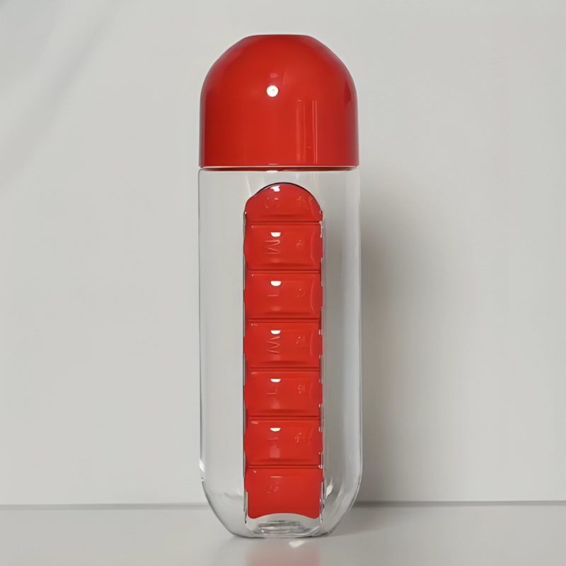 2-in-1 Water Bottle With Pill Box