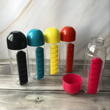 2-in-1 Water Bottle With Pill Box